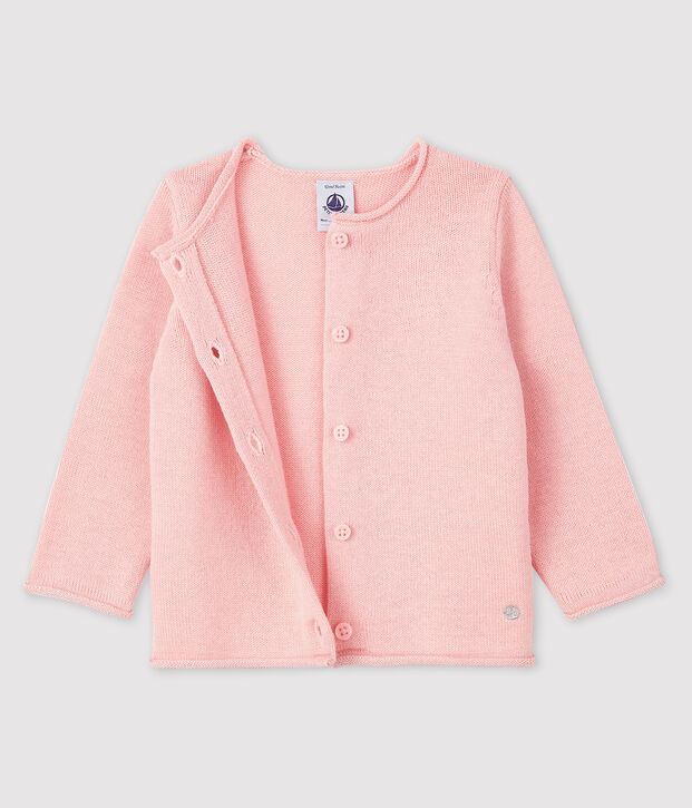 Baby girl's long-sleeved cardigan pink