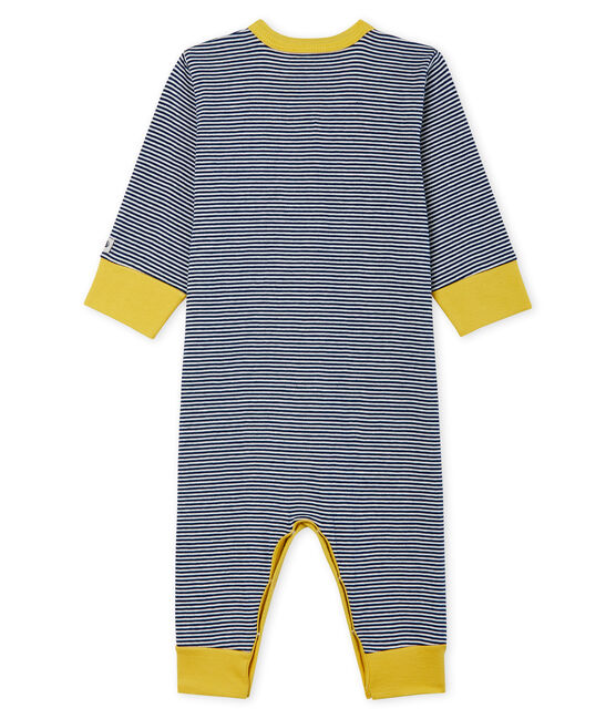 Baby Boys' Footless Ribbed Sleepsuit MEDIEVAL blue/MARSHMALLOW white