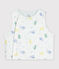 Babies' sleeveless reversible dragon-print cotton cardigan white/multicolor