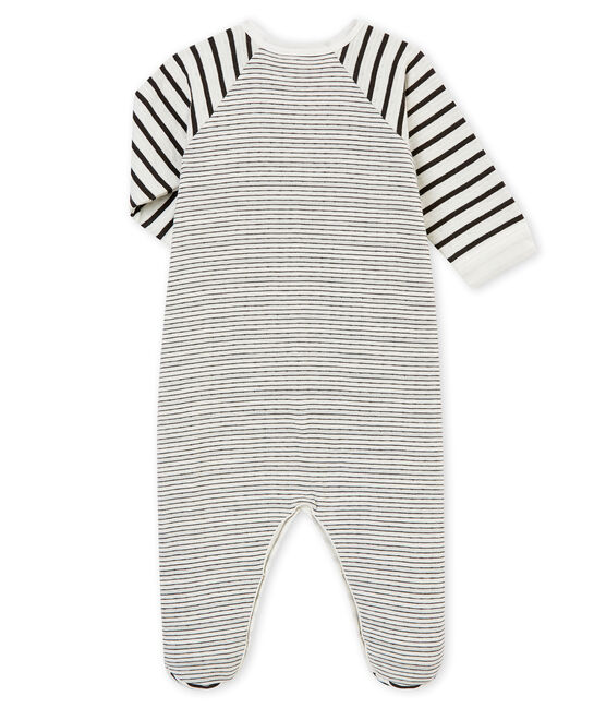 Baby boy's sleepsuit MARSHMALLOW white/CAPECOD grey