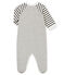 Baby boy's sleepsuit MARSHMALLOW white/CAPECOD grey