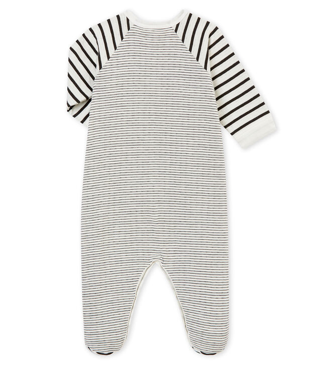 Baby boy's sleepsuit white/grey