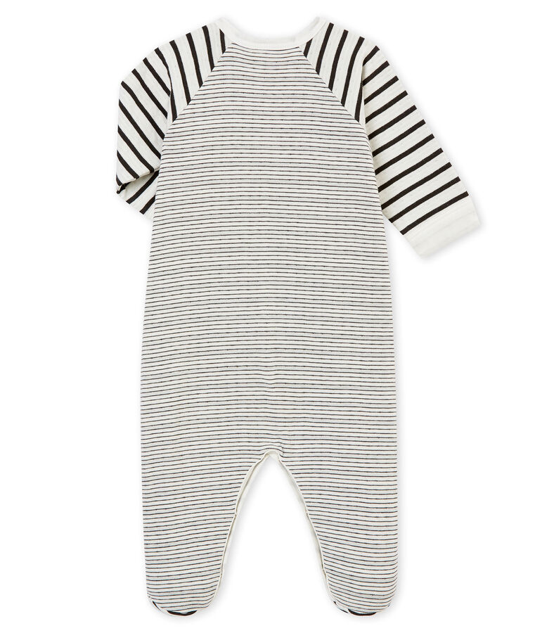 Baby boy's sleepsuit white/grey