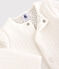 Babies' Quilted Tube Knit Cardigan MARSHMALLOW white