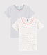 Girls' Cat Print Short-sleeved T-Shirt - 2-Piece Set