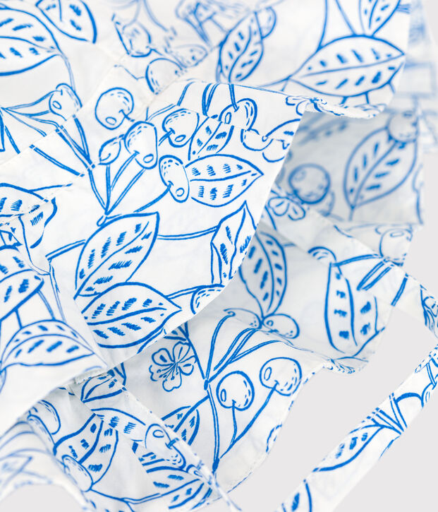 Baby girls' printed poplin floppy hat blue/blue