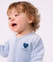 Babies' plain velour pyjama suit with a placed design NEW PLACID