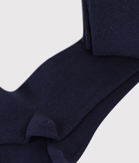 Girls' Plain Jersey Tights SMOKING blue