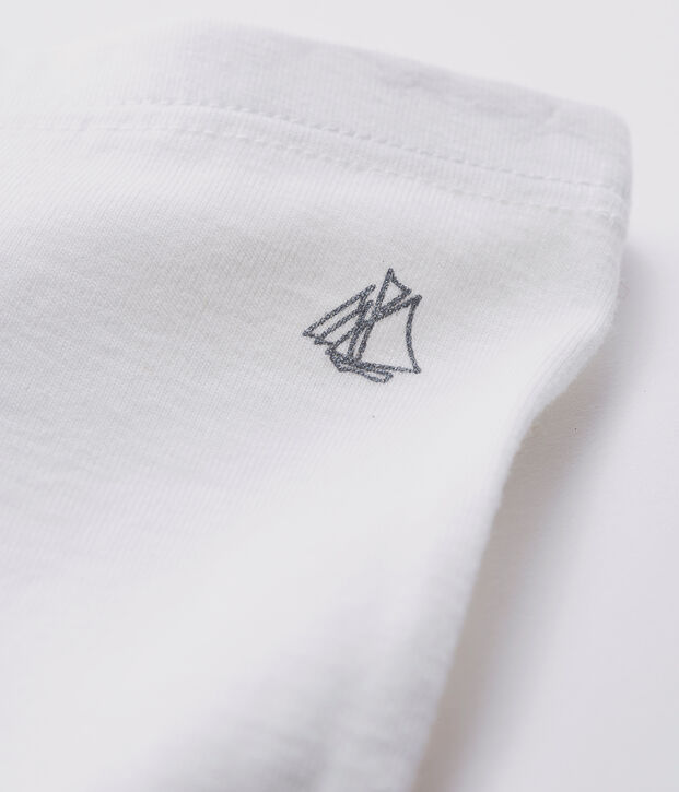 Baby girl's leggings in plain 1x1 rib knit white