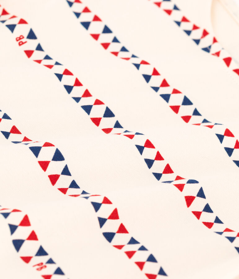 Girls' Short-Sleeved Cotton T-Shirt AVALANCHE white/MULTICO