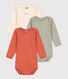 Babies' Long-Sleeved Cotton Bodysuits - 3-Pack