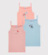 Girls' Paris-Themed Cotton Vest Tops - 3-Pack