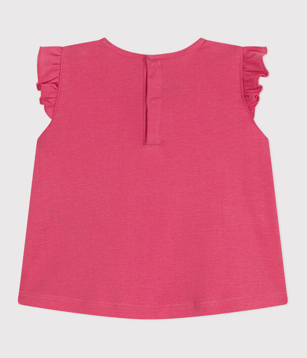 Babies' sleeveless cotton blouse pink