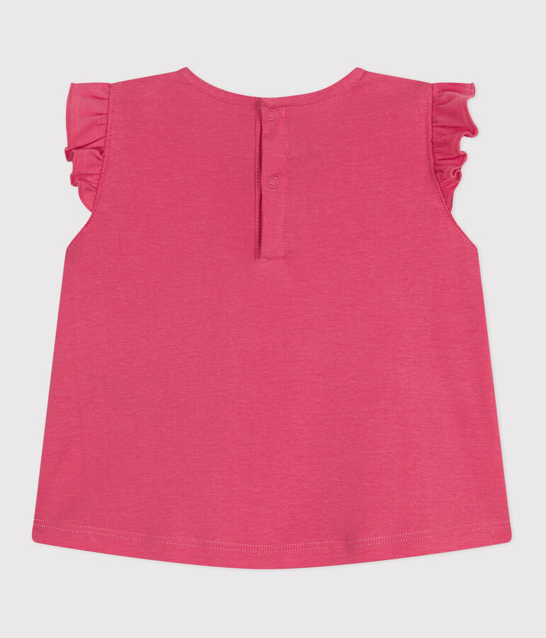 Babies' sleeveless cotton blouse pink