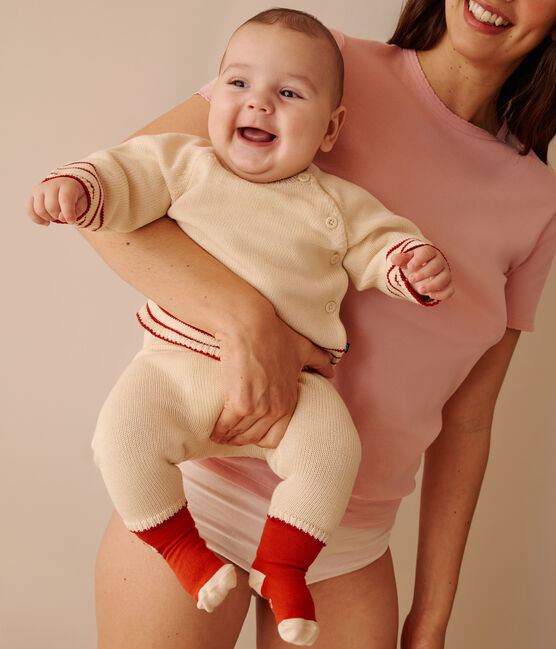Babies' two-piece cotton jacquard knit set AVALANCHE /CORRIDA