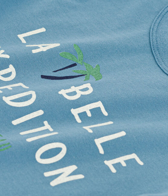 Boys' Short-Sleeved Cotton T-Shirt LAVIS blue