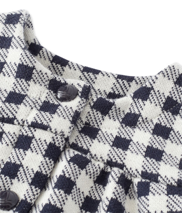 Baby girl's gingham cardigan blue/white