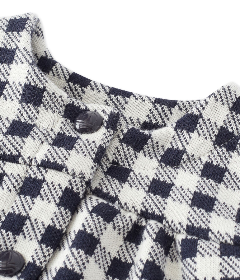 Baby girl's gingham cardigan blue/white