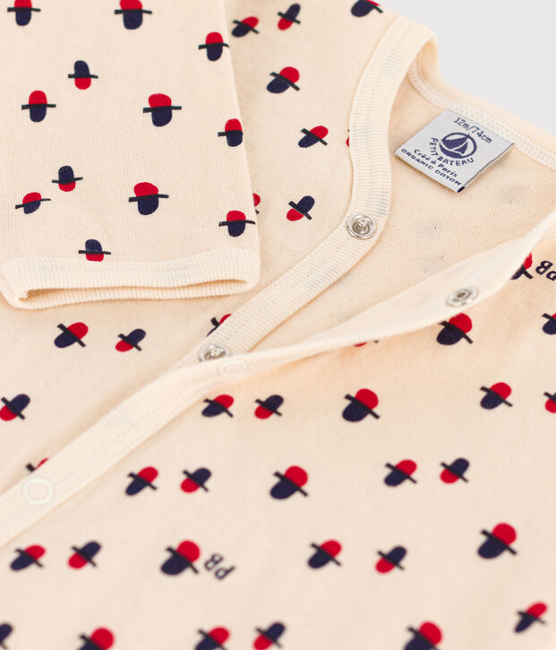 Babies' Patterned Tube Knit Sleepsuit Ecru/multicolor