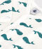 Baby cotton pajamas without whale feet MARSHMALLOW green/DRAGONFLY