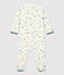 Babies' Pegasus Patterned Organic Cotton Velour Sleepsuit MARSHMALLOW white/MULTICO white