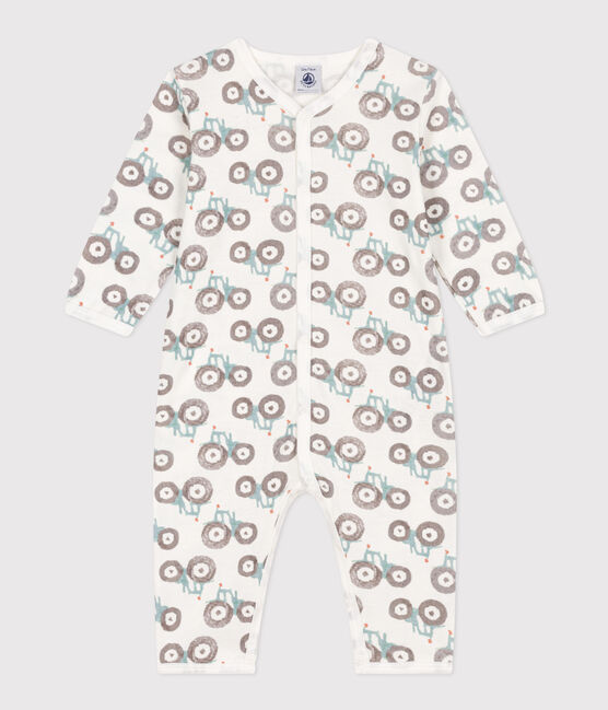 Babies' Footless Cotton Pyjamas MARSHMALLOW white/MULTICO white