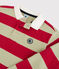 Boys' Striped Long-Sleeved Cotton Polo Shirt TERKUIT red/JERRYCAN