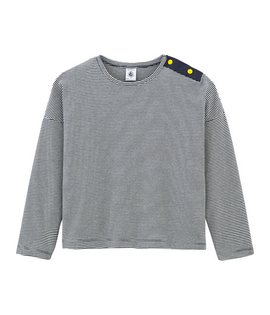 Girls' Long-sleeved T-shirt SMOKING blue/MARSHMALLOW white