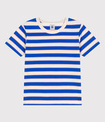 Children's short-sleeved stripy cotton T-shirt AVALANCHE white/MULTICO