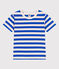 Children's short-sleeved stripy cotton T-shirt AVALANCHE white/MULTICO