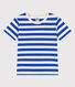 Children's short-sleeved stripy cotton T-shirt