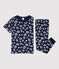 Boys' Star Print Cotton Pyjamas SMOKING blue/MARSHMALLOW white