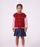 Children's varsity-style jacket in colourblock cotton red