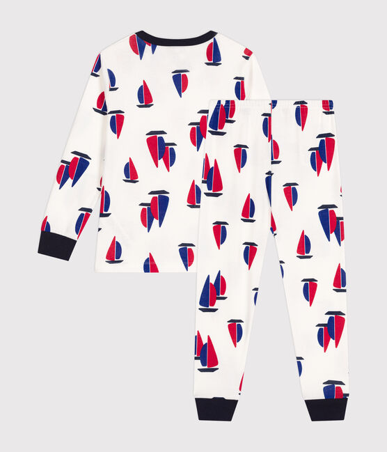 Children's boat print cotton pyjamas MARSHMALLOW white/MULTICO white