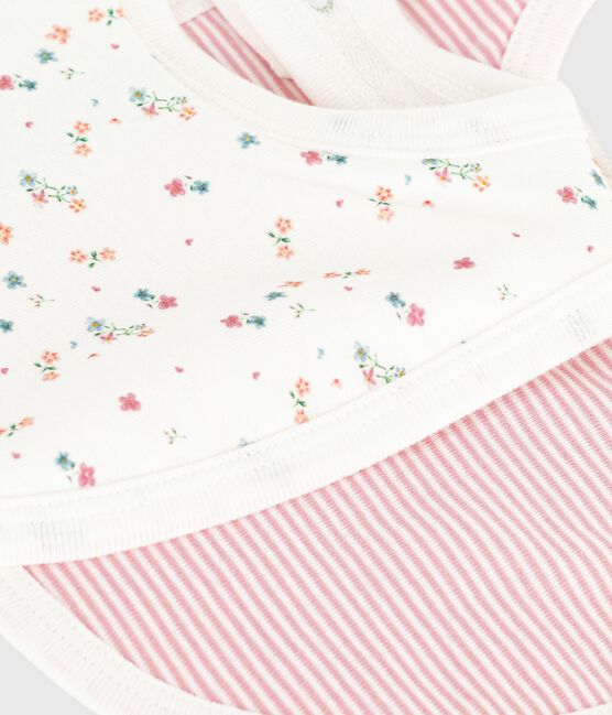 Pack of babies' floral-print cotton bibs variante 1