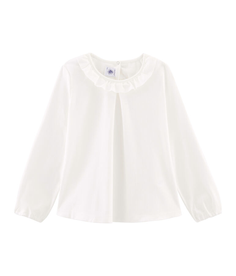 Girls' Long-Sleeved T-shirt MARSHMALLOW white