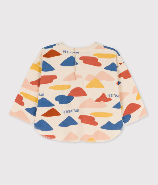 Babies' Long-Sleeved Patterned Tube Knit T-Shirt AVALANCHE white/MULTICO