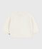 Babies' wool and cotton knit cardigan embroidered with stars MARSHMALLOW white/ARGENT grey