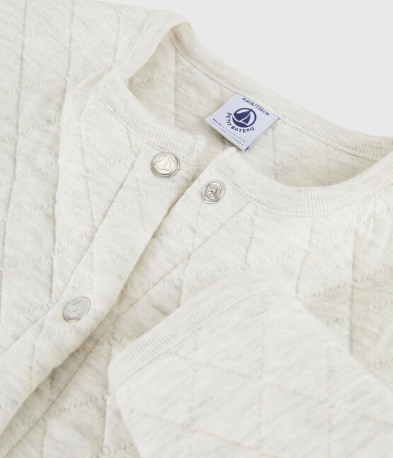 Girls' Tubular Knit Cardigan MONTELIMAR CHINE beige