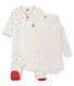 Baby Girls' Sleepsuit Set - Velour Sleepsuit and Long-Sleeved Ribbed Bodysuits