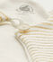 Baby girls' striped cardigan MARSHMALLOW white/DORE yellow