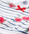 Girl's printed bra in stretch jersey ECUME white/MAJOR blue/MULTICO