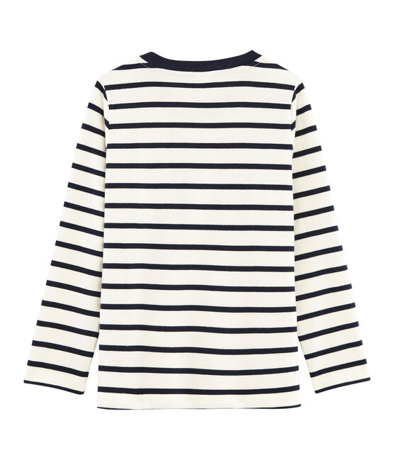 Boys' Long-Sleeved T-shirt MARSHMALLOW white/SMOKING blue
