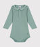 Babies' long-sleeved cotton bodysuit with a collar PAUL green