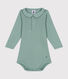 Babies' long-sleeved cotton bodysuit with a collar