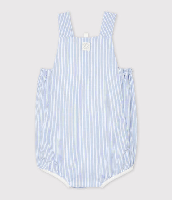 Unisex Baby's Striped Poplin Playsuit MARSHMALLOW white/MULTICO white