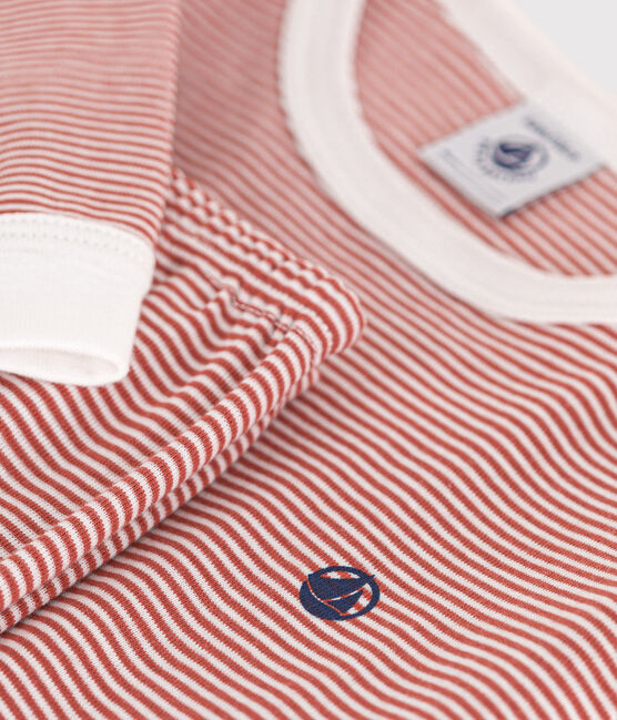 Children's Striped Cotton Pyjamas FAMEUX /MARSHMALLOW
