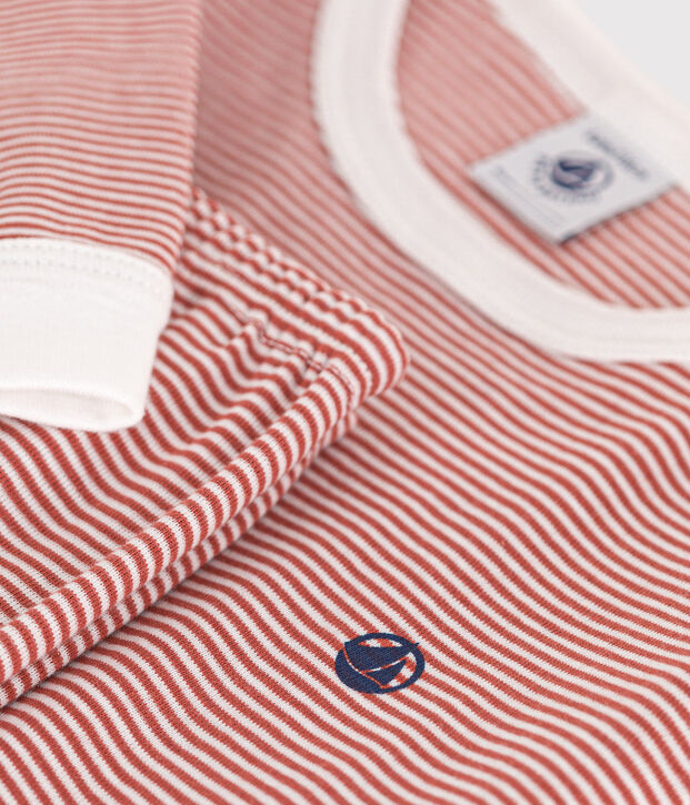 Children's Striped Cotton Pyjamas brown/white