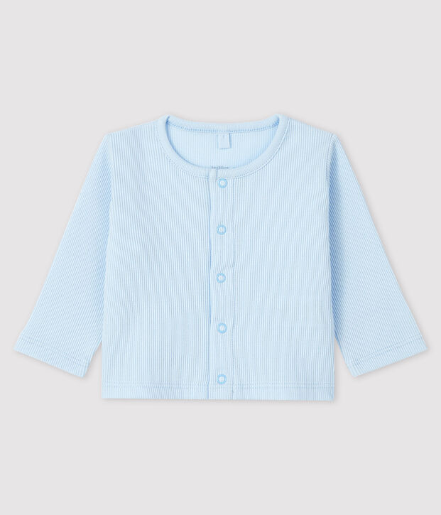 Babies' Organic Cotton 2x2 Rib Knit Cardigan FRAICHEUR