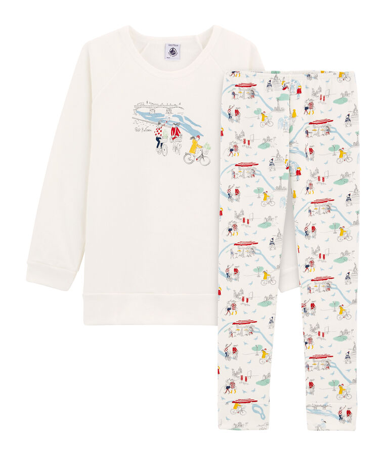 Little girl's pyjamas MARSHMALLOW white/MULTICO white